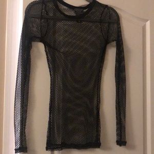 Hot Topic black mesh fishnet top.